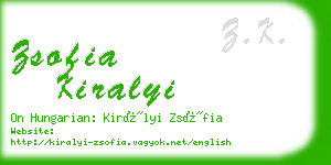 zsofia kiralyi business card